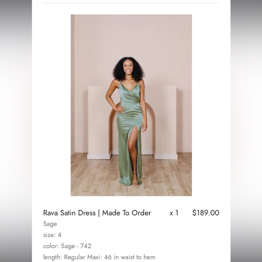 Revelry sage green dress